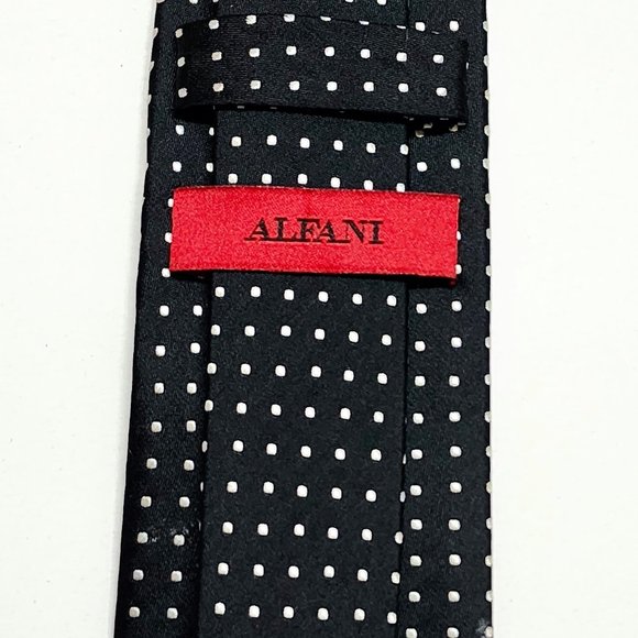 Alfani Black 100% Silk Tie - Picture 2 of 3